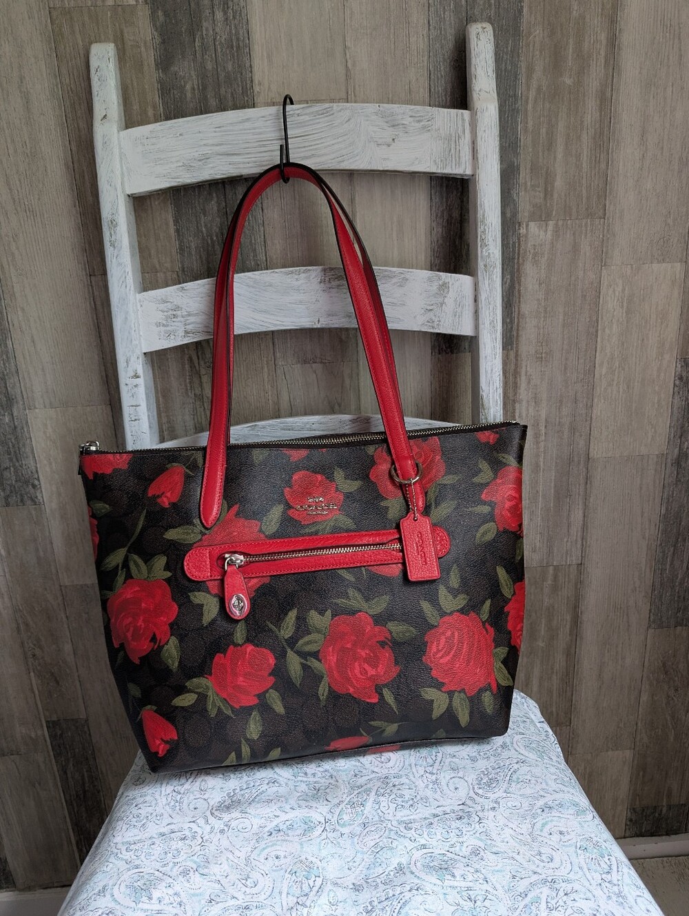 Coach Camo Rose Taylor Handbag